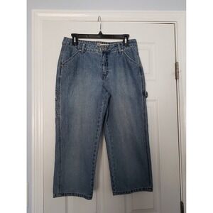 Faded Glory Womans Denim Cargo Capris Size 8